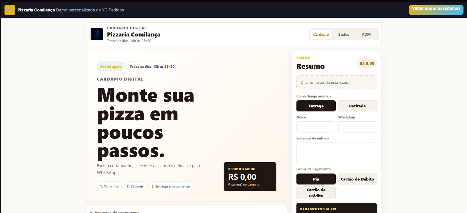 Prévia do YG Pedidos